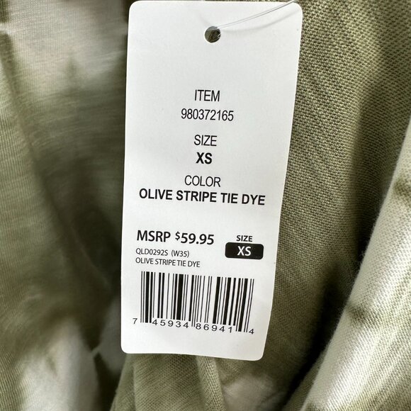 GAP T Shirt Dress Tie Dye Cotton Shift Short Sleeves Casual Green Cream Summer - Picture 4 of 10